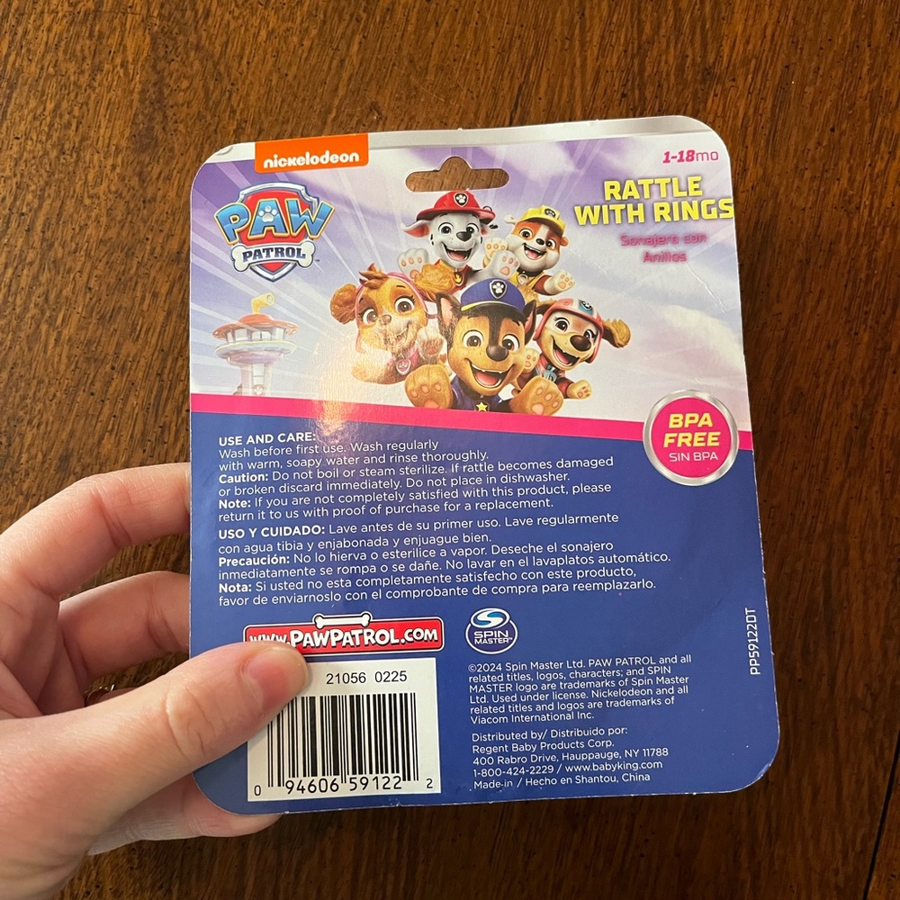 NWT Paw Patrol Rattle with Rings - Picture 2 of 2